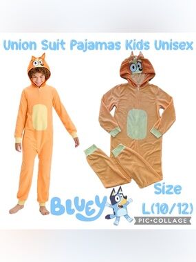 Disney Bluey’s Bingo Union Suit Pajamas Boy Girl Unisex Kids Size L(10/12)